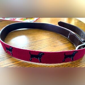 NWOT RED with Black DOGS Belt  41 inches